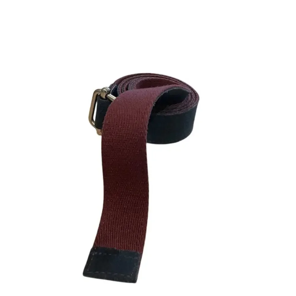 Unbranded men's navy and maroon vegan leather belt.